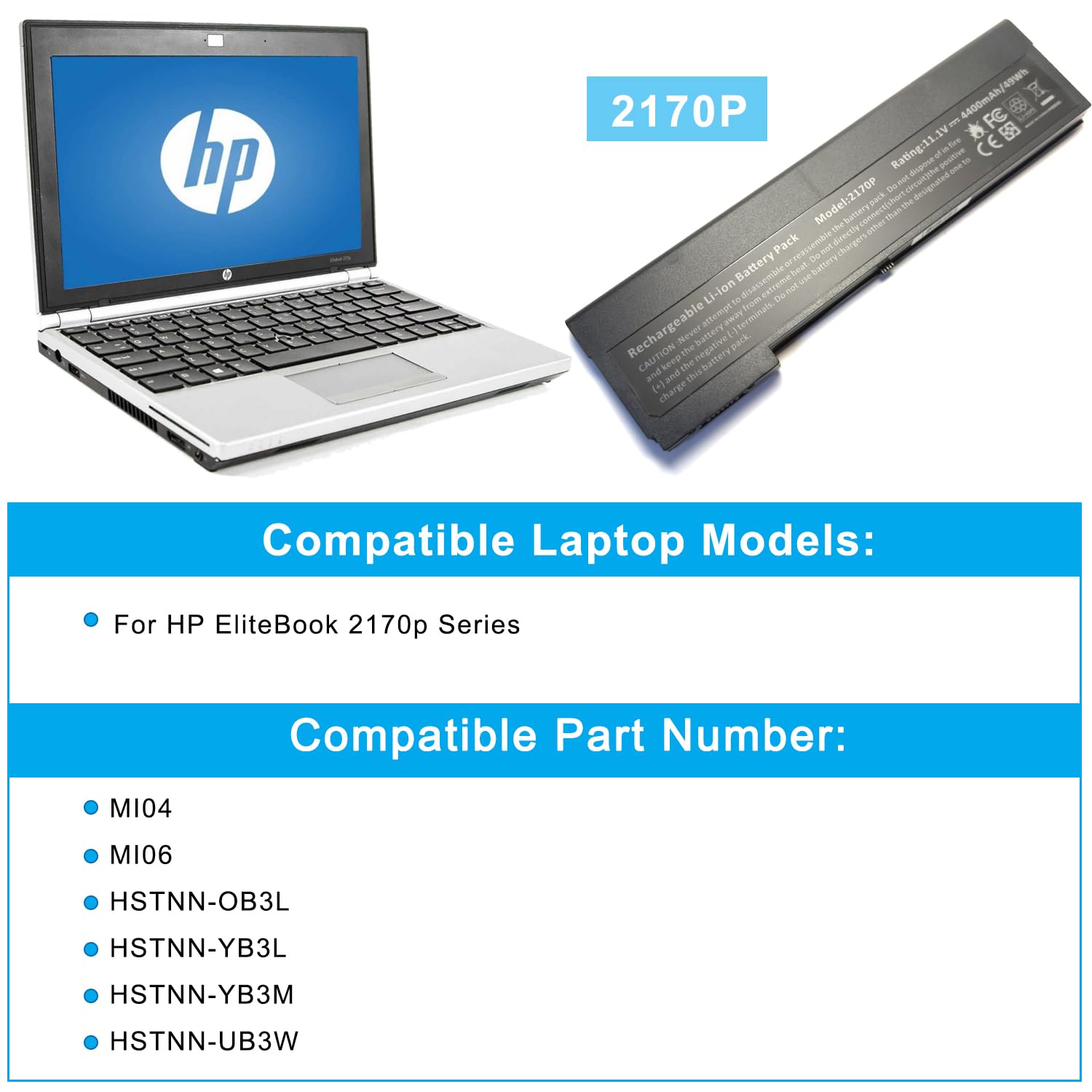 XITAIAN MI04 MI06 11,1 V 5200 mAh zamienny akumulator do laptopa HP EliteBook 2170p Series HSTNN-OB3L HSTNN-YB3L HSTNN-YB3M HSTNN-UB3W