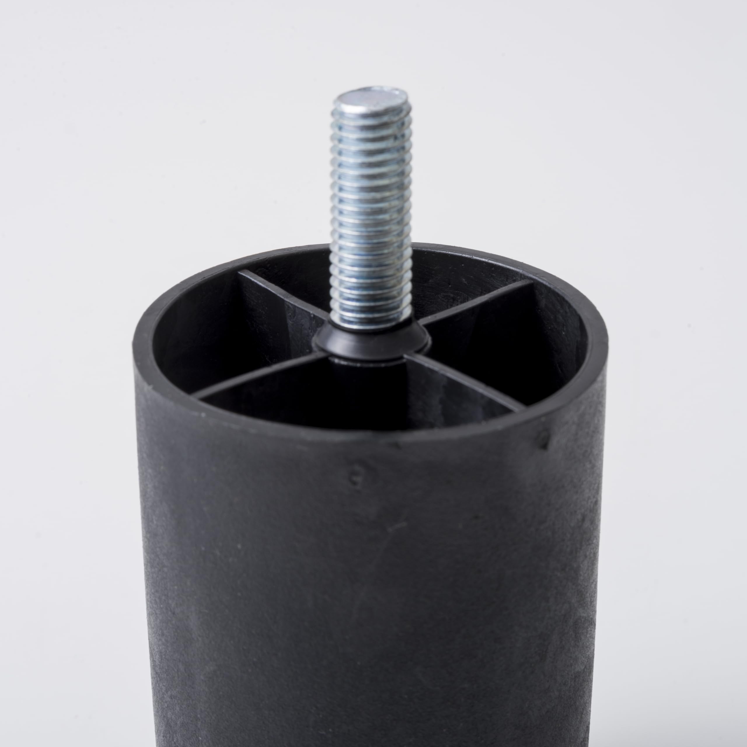 IPEA 4X Piedini in Plastica per Divani e Mobili – Altezza 80 mm – Set di 4 Piedi con Vite per Poltrone, Armadi, Arredamento, Casa – Gambe in Plastica Nera – Set di 4 Pezzi