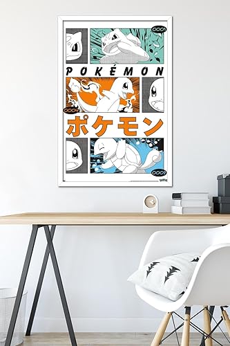 Miniatura 6 de Trends International Pokémon - Póster de pared de anime Trio, 34 pulgadas de largo x 22.4 pulgadas, versión enmarcada en blanco