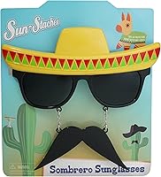 Vista 8 de Sun-Staches Gafas de sol con sombrero, recuerdos de fiesta de disfraces, UV400, talla única, Sombrero