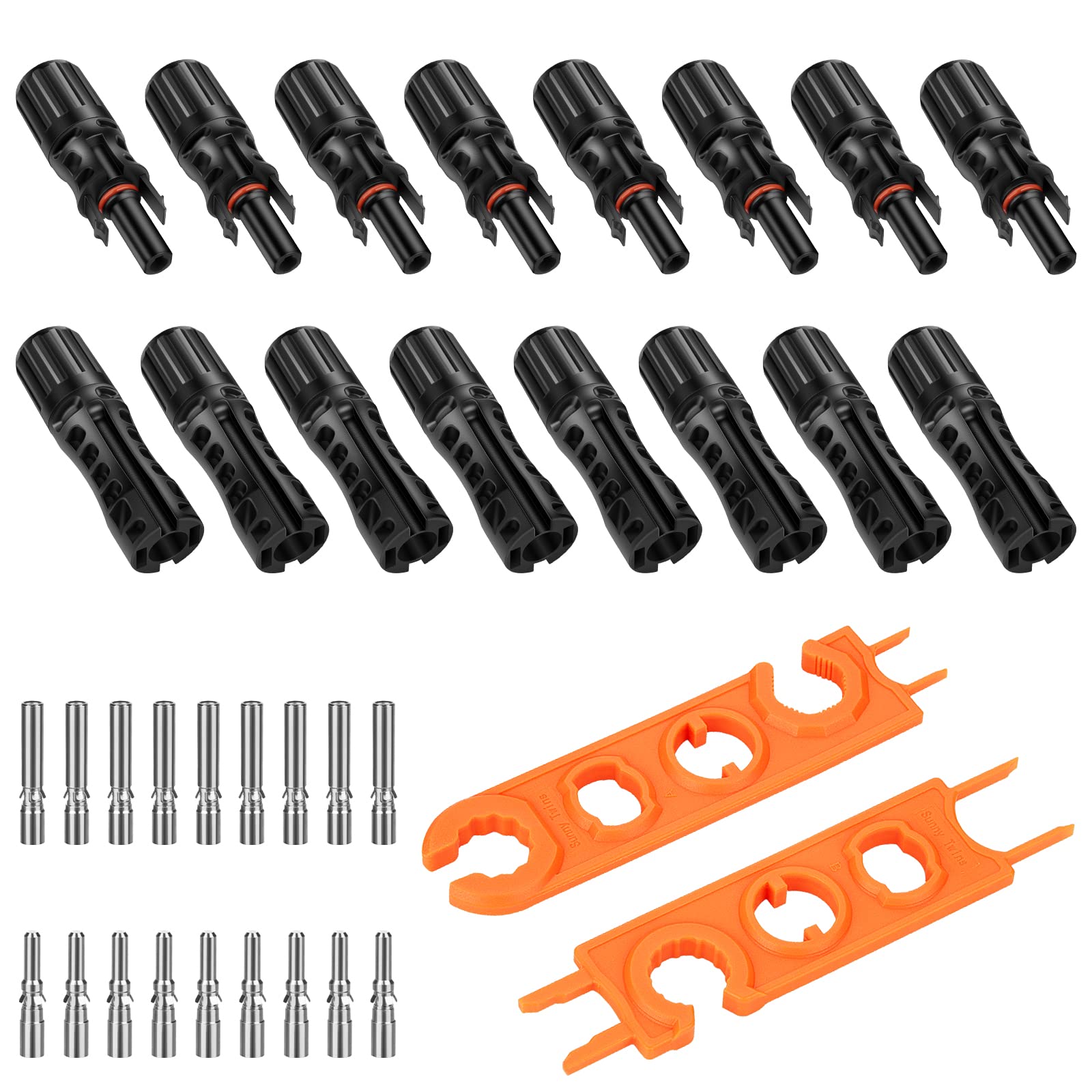 8 Pairs Solar Connector - 8AWG Solar Panel Connectors IP67 Waterproof Solar Panel Cable Male/Female Connectors with Spanners & Spare Conductor Pin-picture-29
