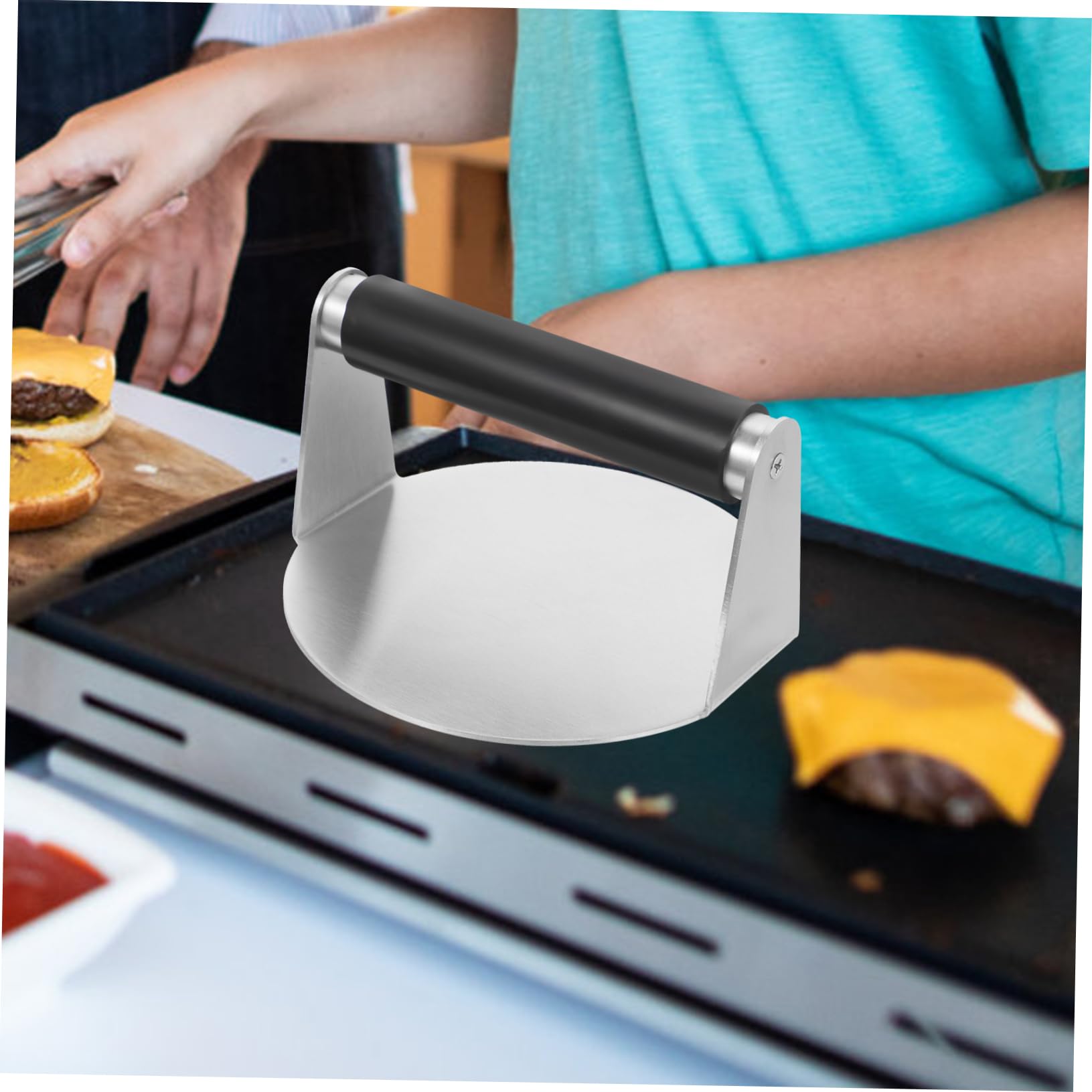 Burgerpresse aus Edelstahl, Ergonomischer Griff, für Küche und Grill