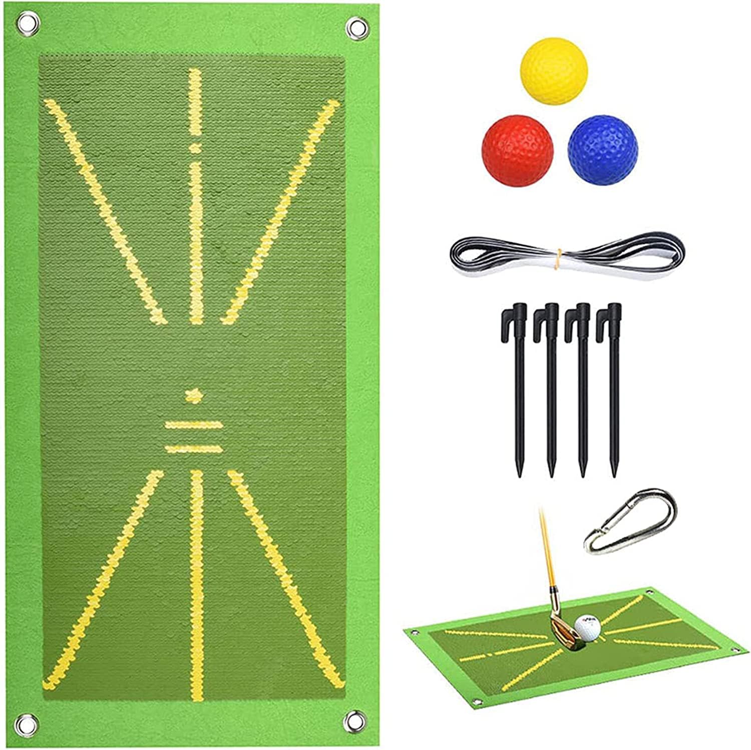 Golf Training Mat for Swing Detection Batting, Path Feedback Golf
