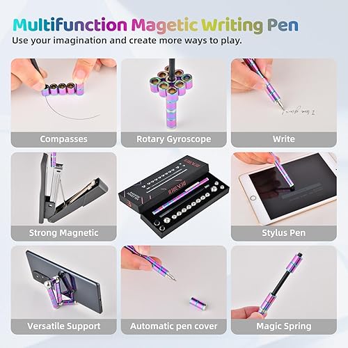 Miniatura 4 de Bolígrafo magnético de descompresión con imanes para aliviar la ansiedad, el mejor regalo para niños de 8 a 12 años, bolígrafo magnético para