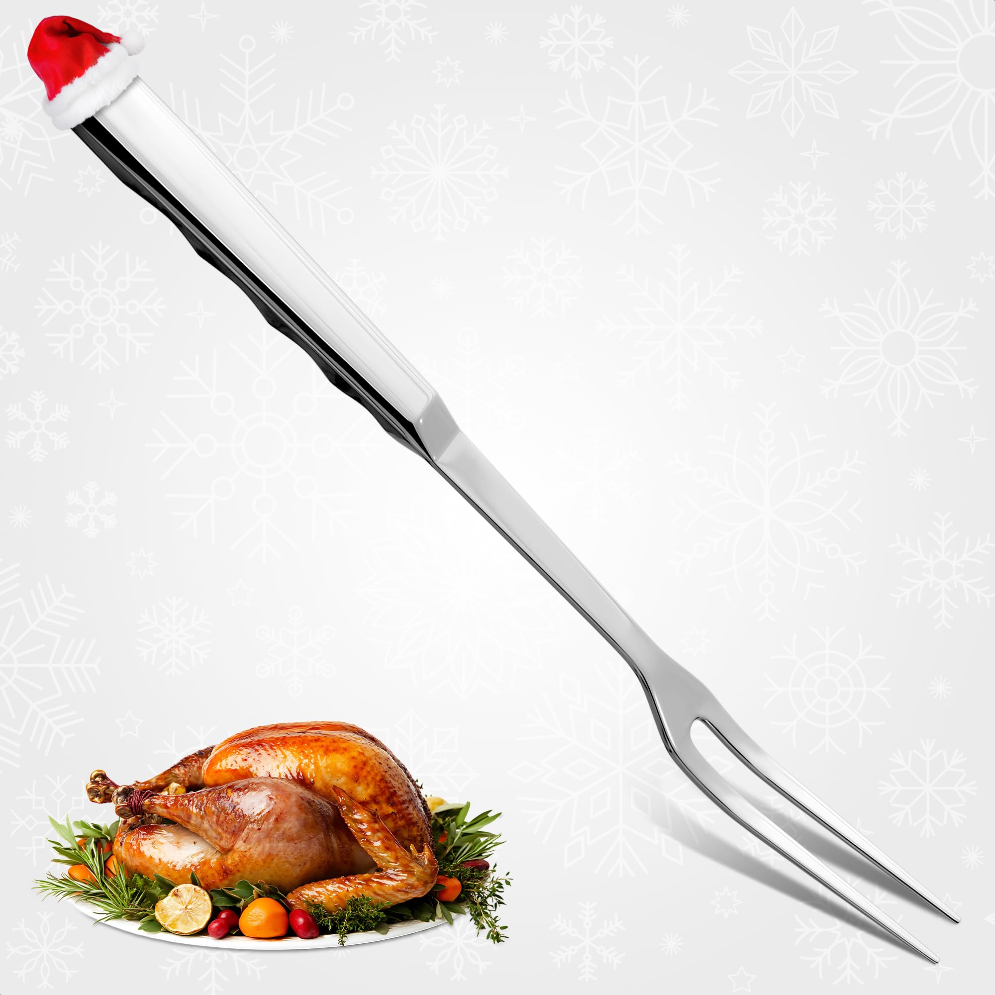 Meat Fork 2 Prongs – Carving Fork 11″ Stainless Steel Two-Prong with Polished Surface & Ergonomic Handle – Kitchen Utensil for BBQ Carving, Grilling Meat, Serving Roast and Everyday Cooking Tasks