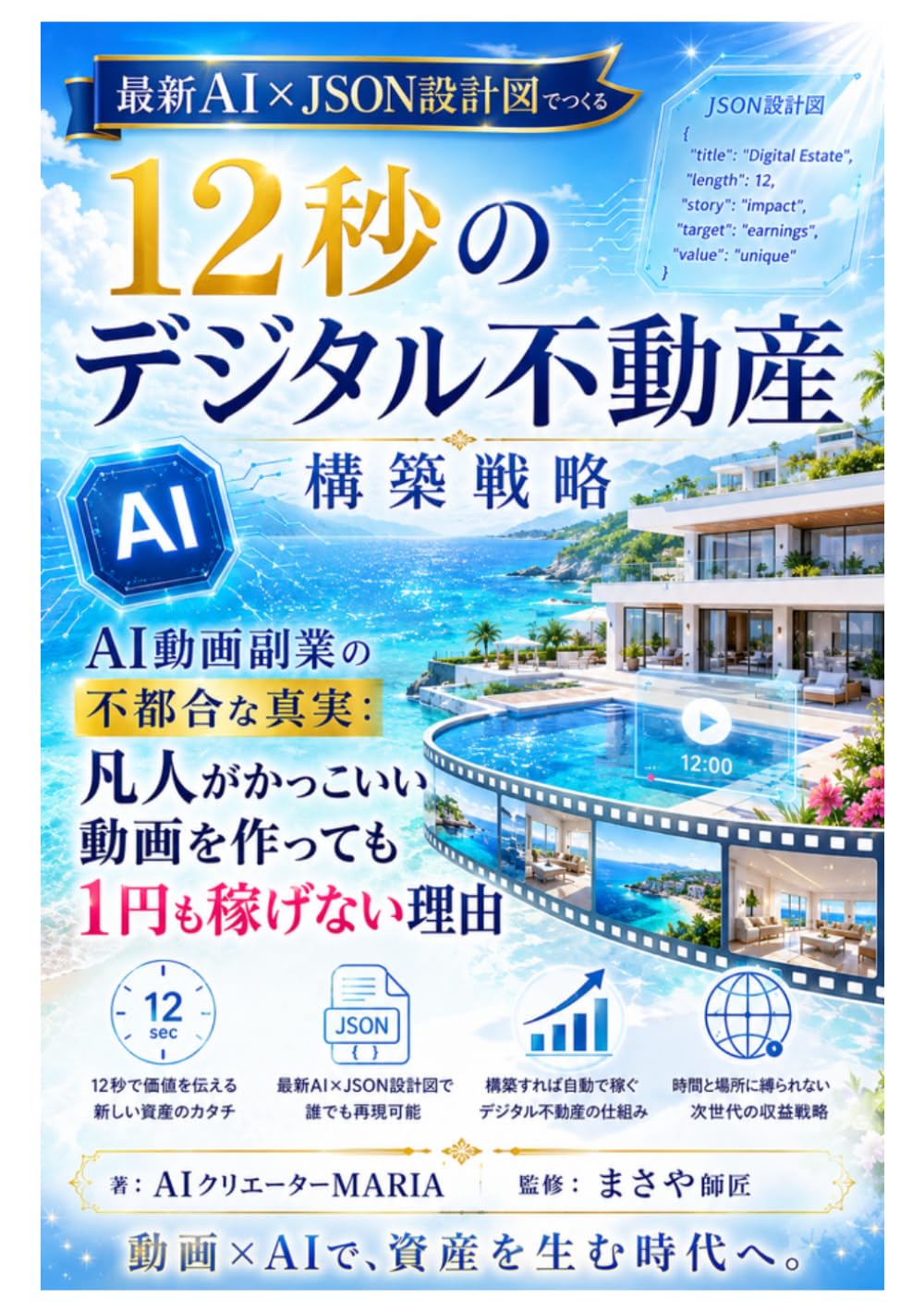 最新AI×JSON設計図でつくる「12秒のデジタル不動産」構築戦略: AI動画副業の不都合な真実：凡人がかっこいい動画を作っても1円も稼げない理由