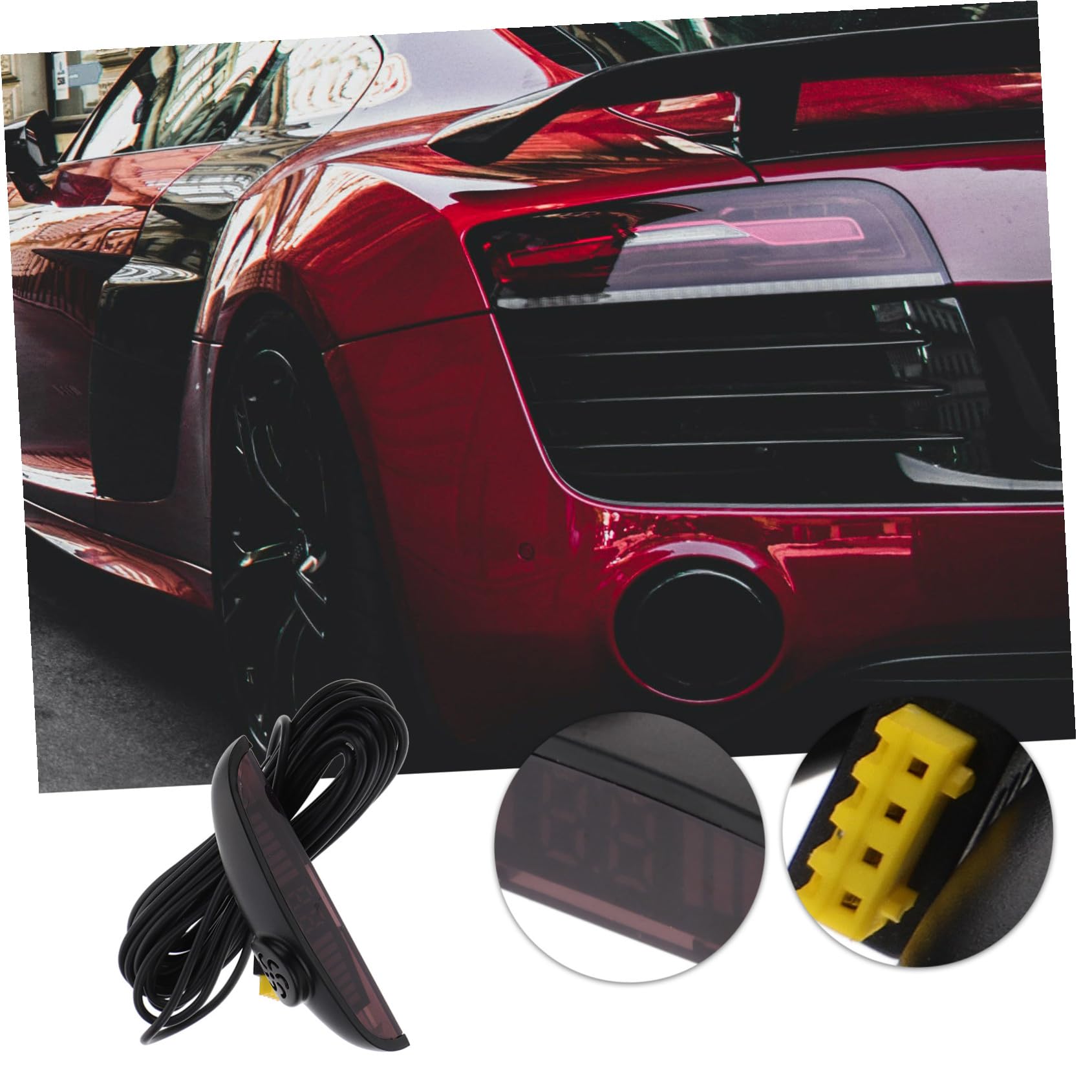Kit Sensori Parcheggio Auto con Allarme Vocale Reversibile Impianto Radar di Retromarcia con Avviso Ostacoli Installazione Rapida Sensori Neri