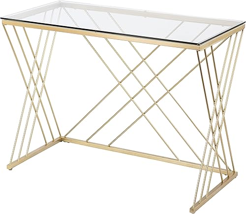 Miniatura 3 de SEI Furniture Escritorio Dezby, dorado