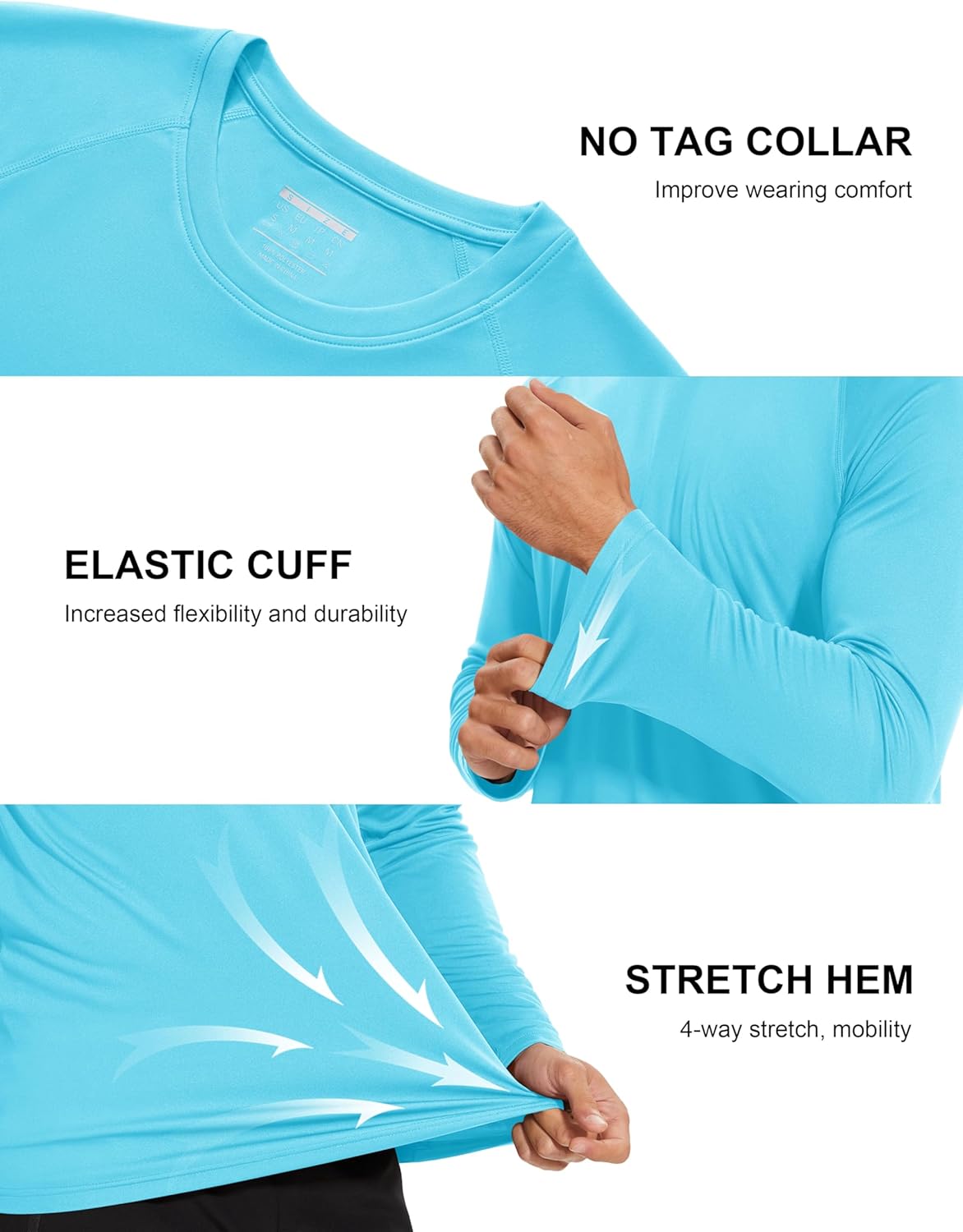 MAGCOMSEN Men's Long Sleeve Shirts UPF 50+ UV Sun Protection Athletic Shirts for Hiking Running Workout Rash Guard - Image 4