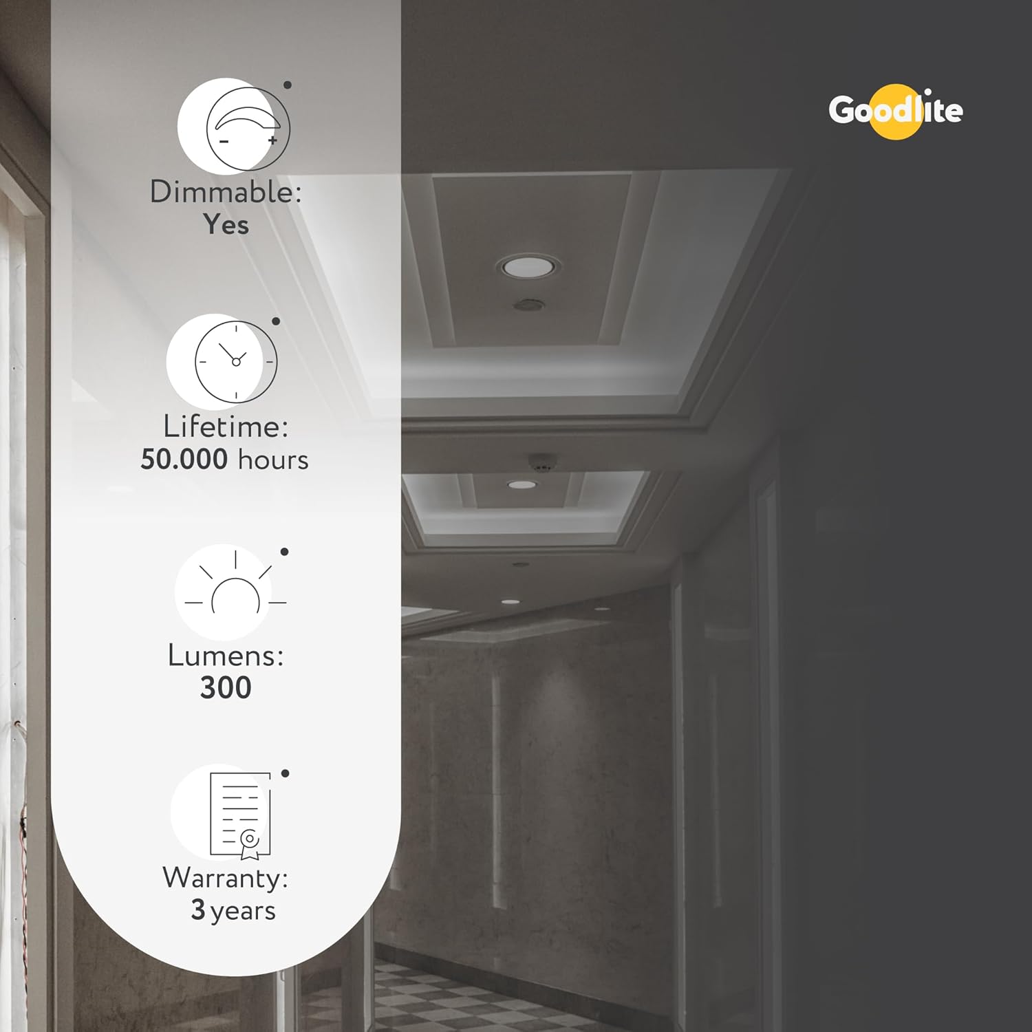 Goodlite 2-inch 5W - LED Recessed Ultra-Thin Round Slim Wafer Downlight, Dimmable (Triac), 300 Lumens, 5 Color Selectable 27k-30k-35k-41k-50k, CRI 90+, ETL Listed, 50k Hour, 40W Equal, 1ct (G-20219)