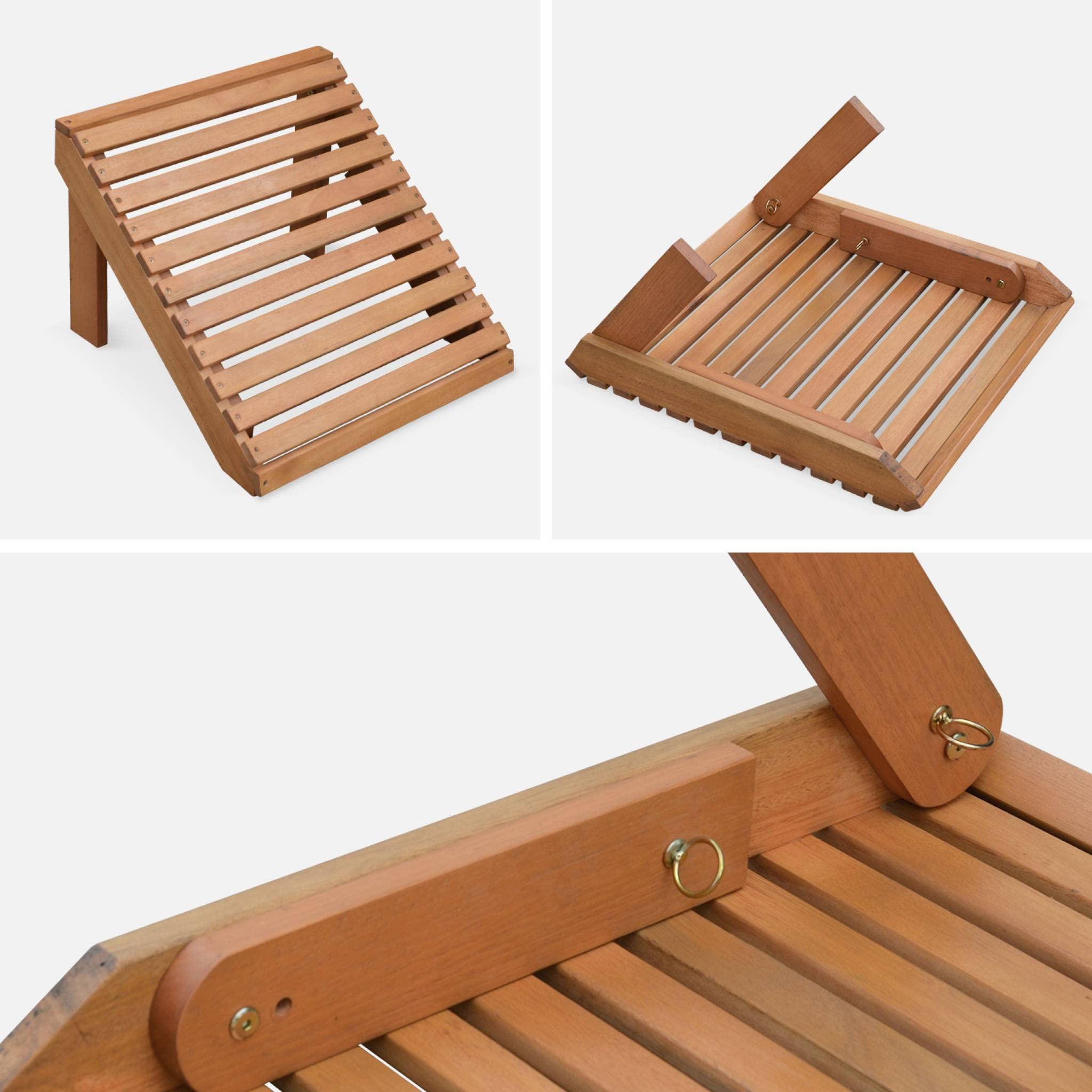 Alice's Garden - Fauteuil de Jardin en Bois avec Repose-Pieds/Table Basse - Adirondack Salamanca - Eucalyptus. Chaise de terrasse Retro