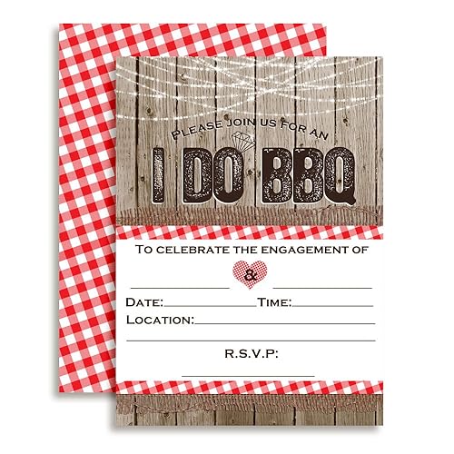 Amanda Creation I Do BBQ Engagement Party Fill In Invitations