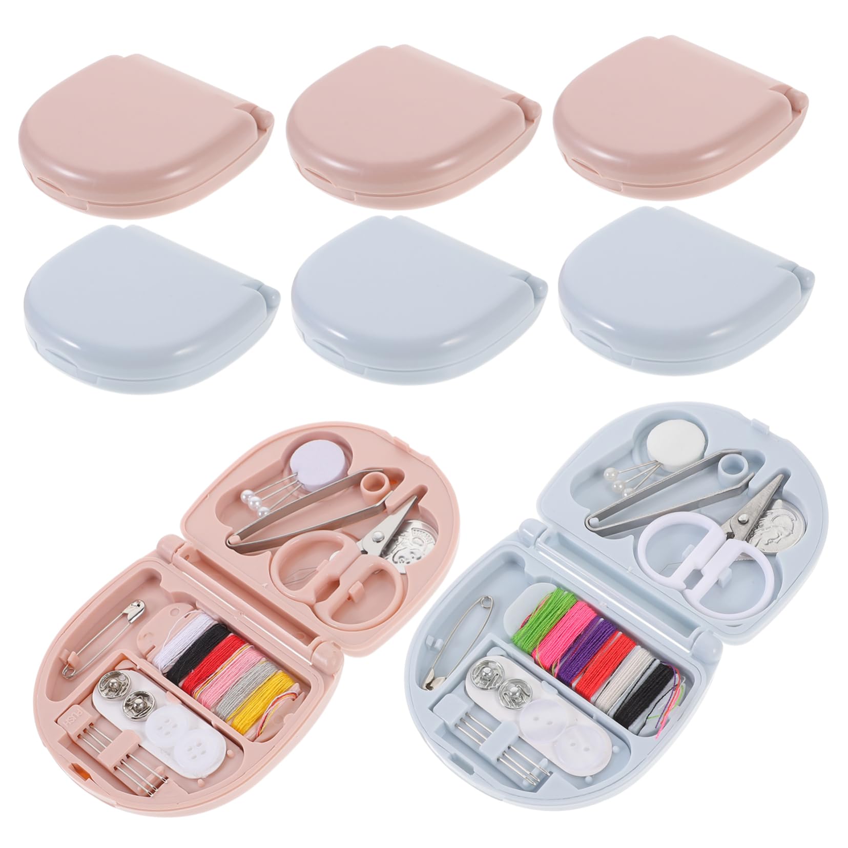 8 Juegos Kit de Costura Portátil para Hogar Herramienta de Práctica Colores Pastel Incluye y Accesorios Esenciales para y Emergencias