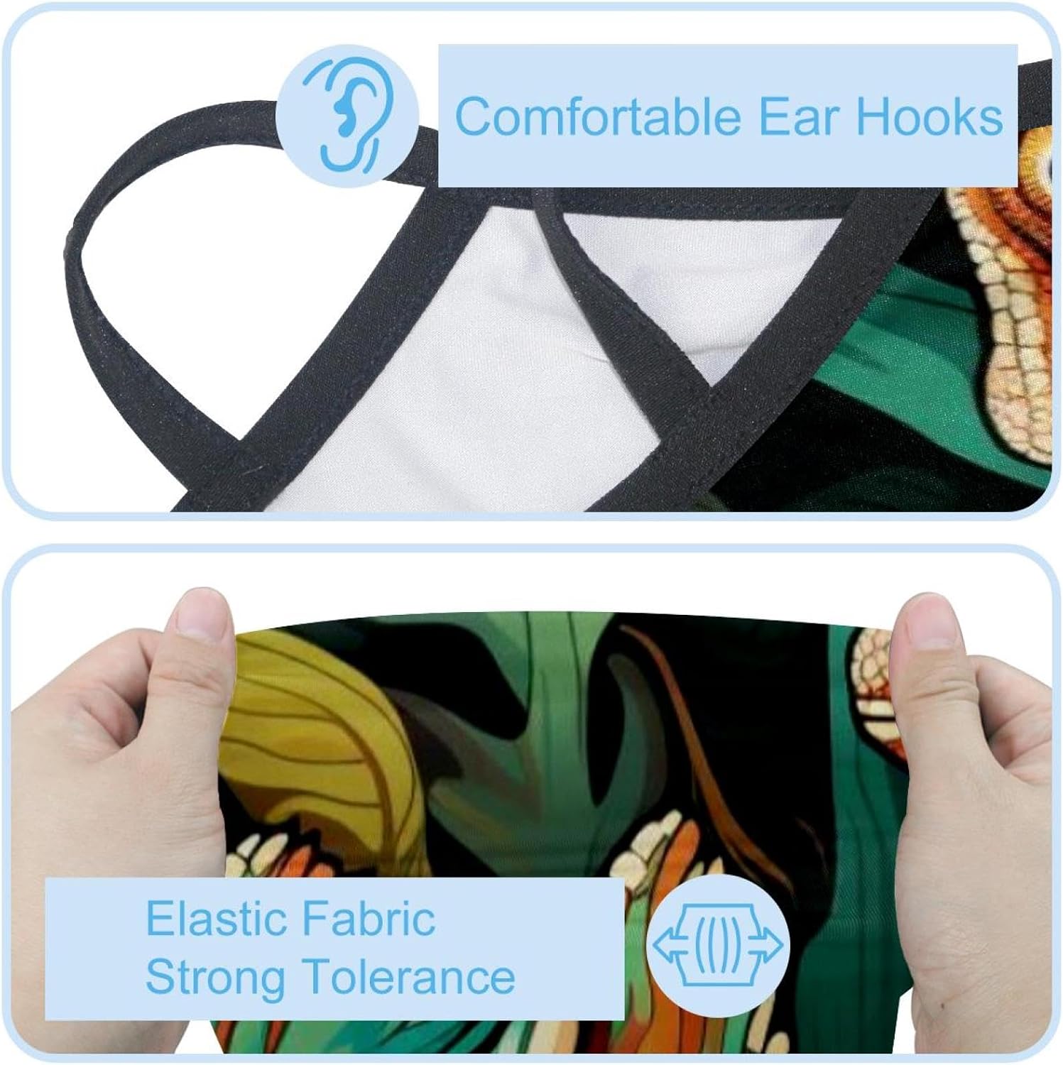 4 Pieces Chameleon Neck Gaiter Bandana Face Mask, Sun Cooling Scarf Gator Cover Head for Men Women