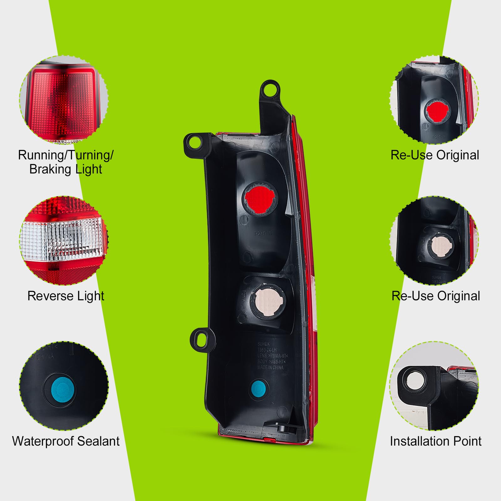 Left & Right, Clear Lens (SAE/DOT) Chevy Express Tail Lights - Foto 6