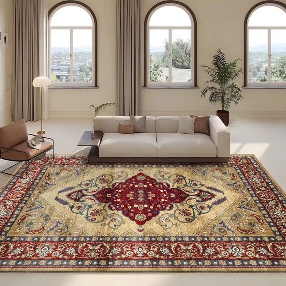 Tapis de chambre luxueux et élégant à poils denses pour intérieur raffiné