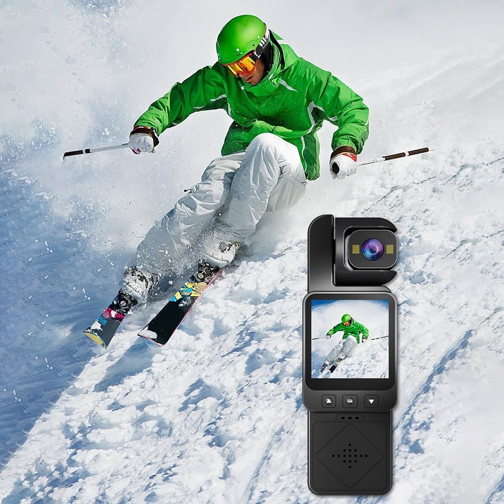 Videocamera portatile, videocamera portatile portatile, registratore multifunzione WiFi per visione notturna per sport, vlog da viaggio