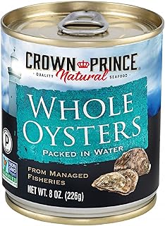 Crown Prince Natural Whole Boiled Oysters, 8-Ounce Cans (Pack of 12)