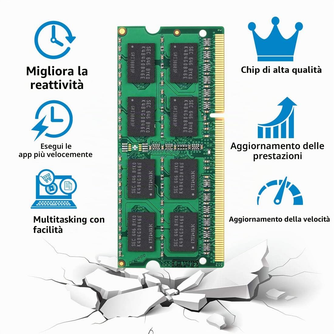 8GB DDR3L 1600MHz SODIMM PC3L-12800S 1.35V CL11 2Rx8 204-Pin PC3-12800 Memoria Laptop