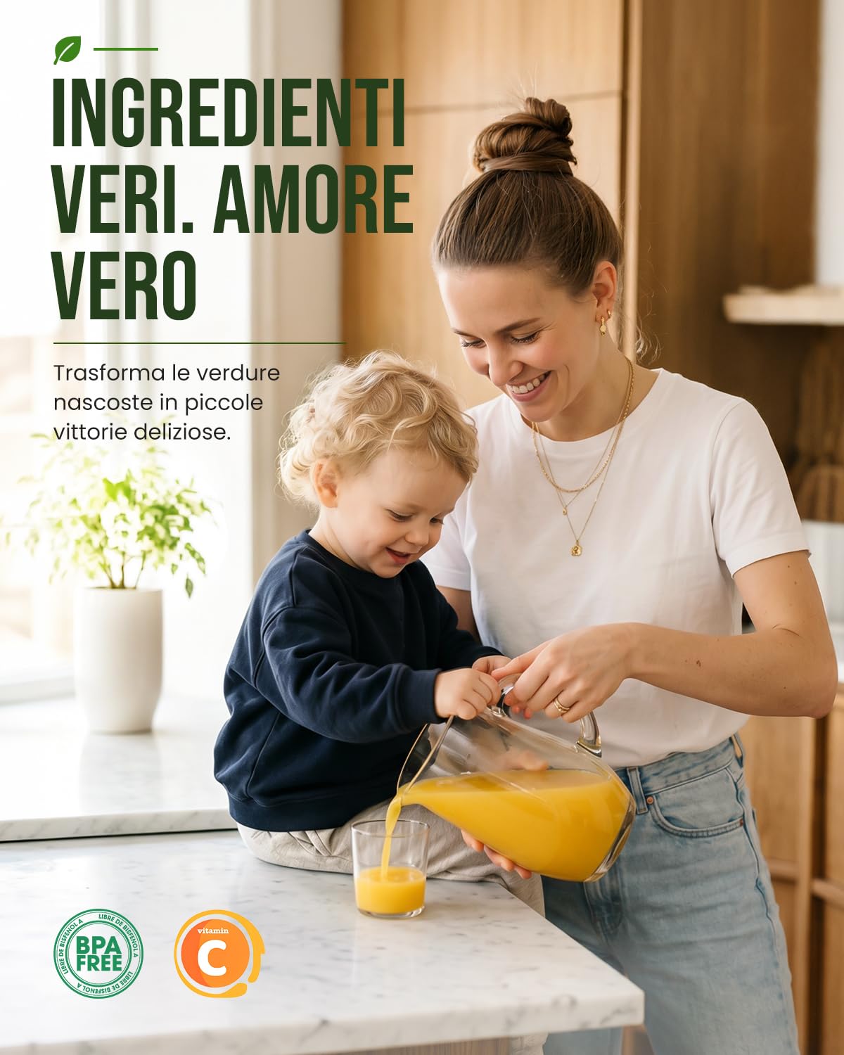 LINKChef Estrattore Frutta e Verdura, Estrattore di Succo a Freddo 250 W con Imboccatura Larga 13 cm, Juicer Machine Senza BPA, 1,8 L, Facile da Pulire, Ricette Incluse