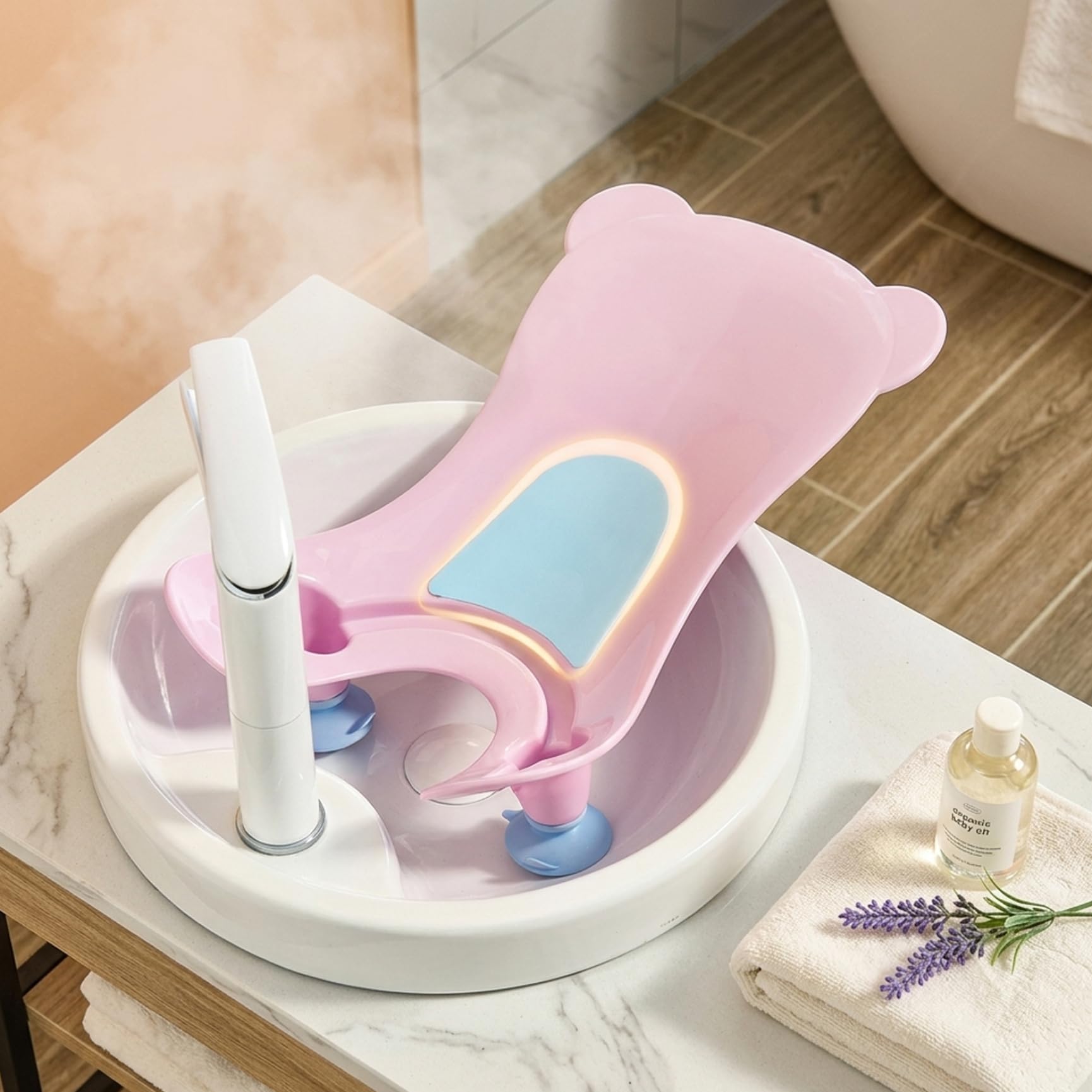 Baby-Waschbecken-Badewanne, Baby-Bidet für einfaches Windelwechseln, tragbare Badewannenstütze für Neugeborene zum freihändigen Spülen, Po-Waschmaschine für Waschbecken