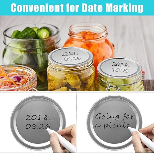 Miniatura 4 de Tapas de conservas de boca regular, 200 tapas de metal tipo frasco de vidrio de 2.756 in para botes de conservas de bola, Kerr, tapas a granel,