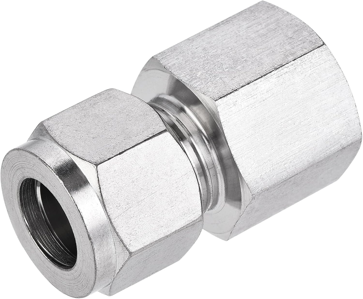YOKIVE Compression Tube Fitting, G1/4 Female Thread x 1/4" Tube OD Straight Adapter, Great for Bathroom, Fuel Pipe, Garden Hoses, (Silver Tone)