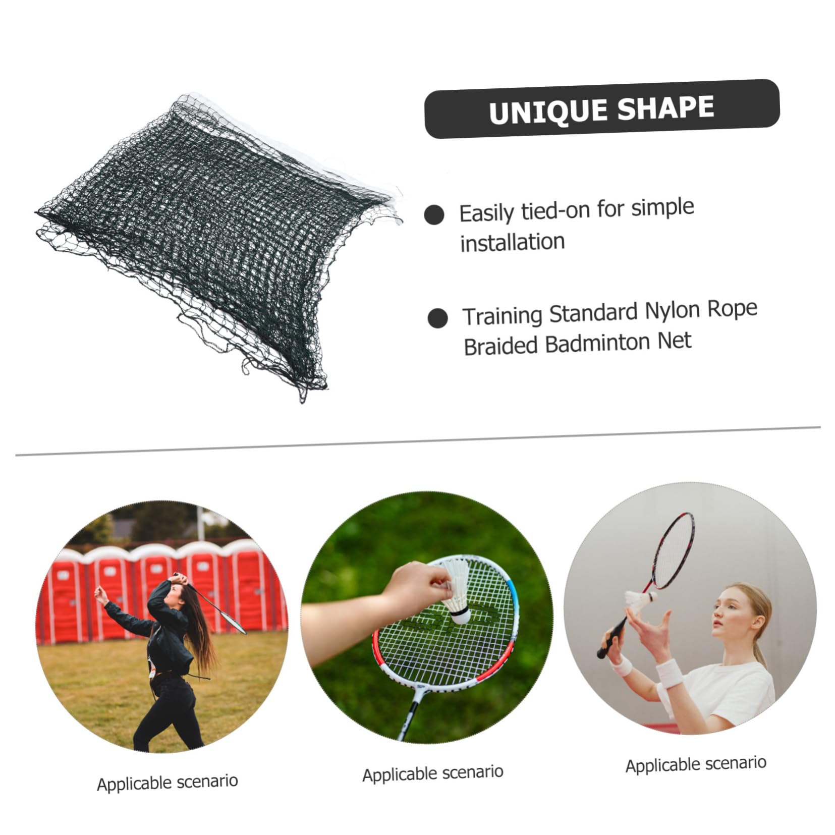 KICHOUSE Nylon Badminton Net 780x62cm Portable Lightweight Perfect for Training