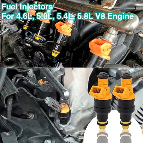 Miniatura 4 de Inyectores de combustible para Ford F150 F250 F350 E150 E250 E350 4.6L 5.0L 5.4L 5.8L Inyectores de combustible Juego de 8 reemplazos 0280150943