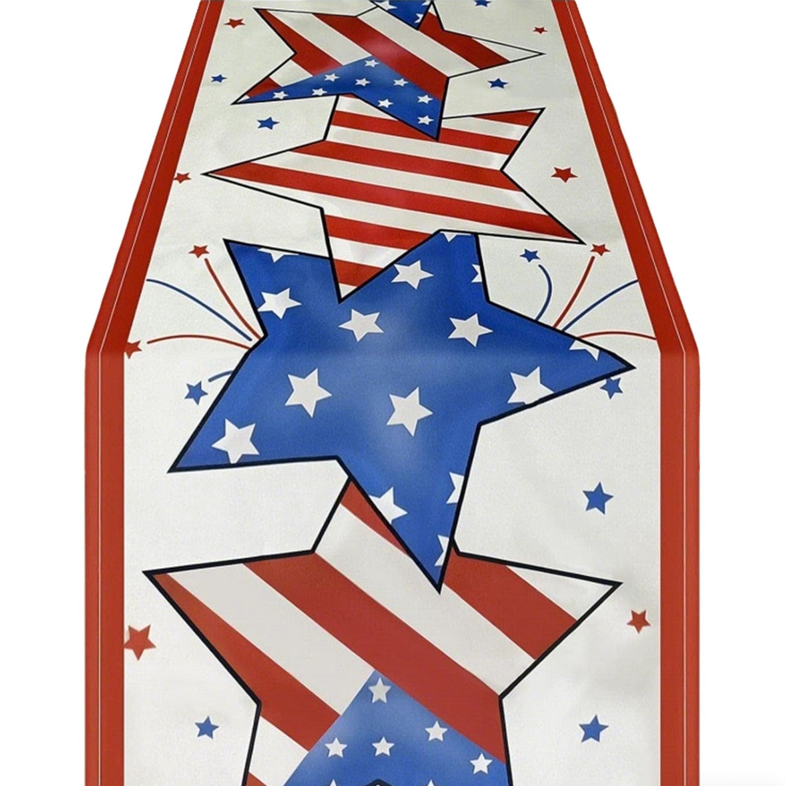 Kalttoy D 4Th Of July Table Runner Re White Blue Gnomes Print Patriotic Tablecloth For Independences Ay Home Ecoration Linen Table Runner