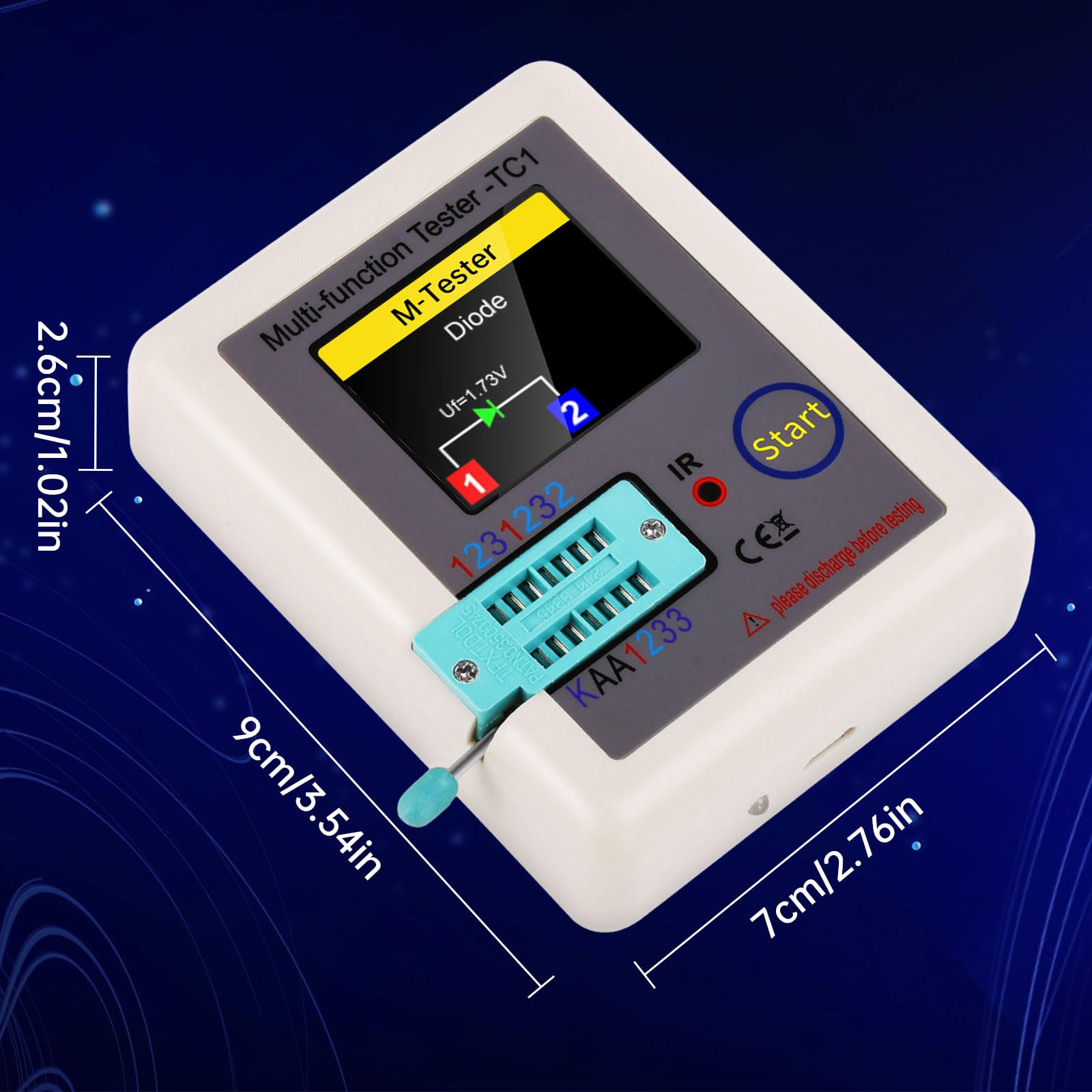 Misuratore Transistor LCR-TC1 Ricaricabile - Tester Multifunzione Display A Colori 1.8'' - Foto 5