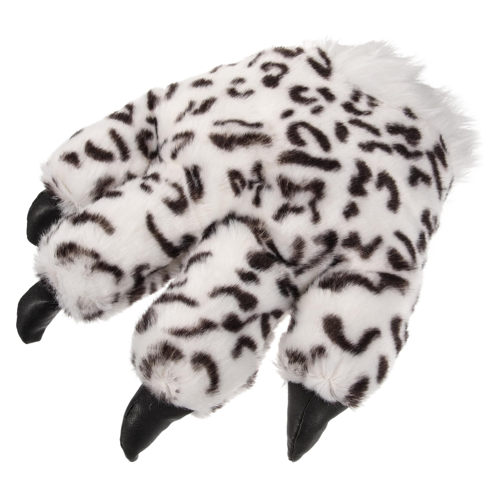 GAROZATION Plush Snow Leopard Gloves Animal Paw Gloves for Halloween Cosplay Decorative Wear