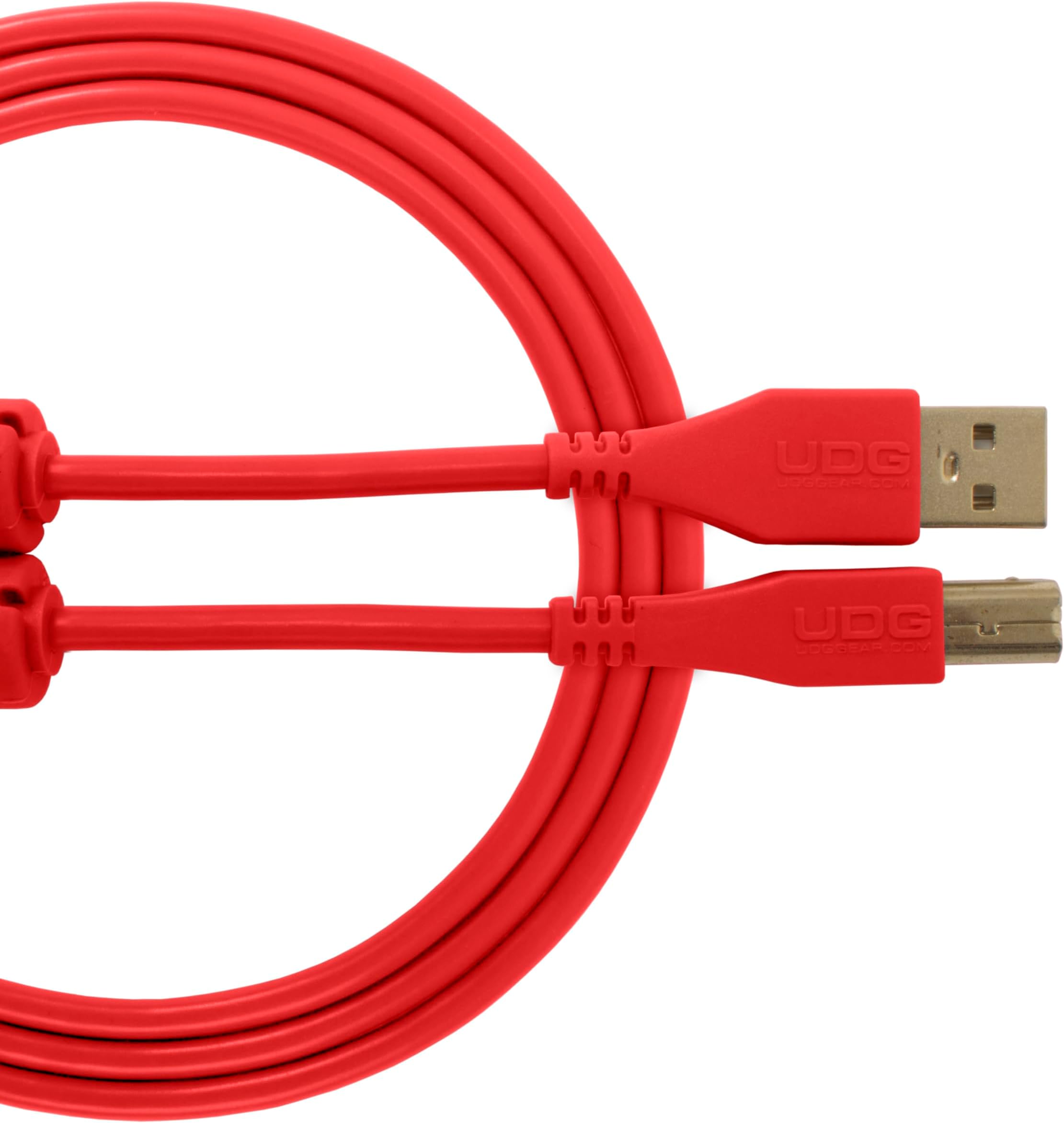 UDG U95001RD Cable USB 2.0 (A-B) - High-speed Audio Optimized USB 2.0 A-Male to B-Male cable, red, 1m