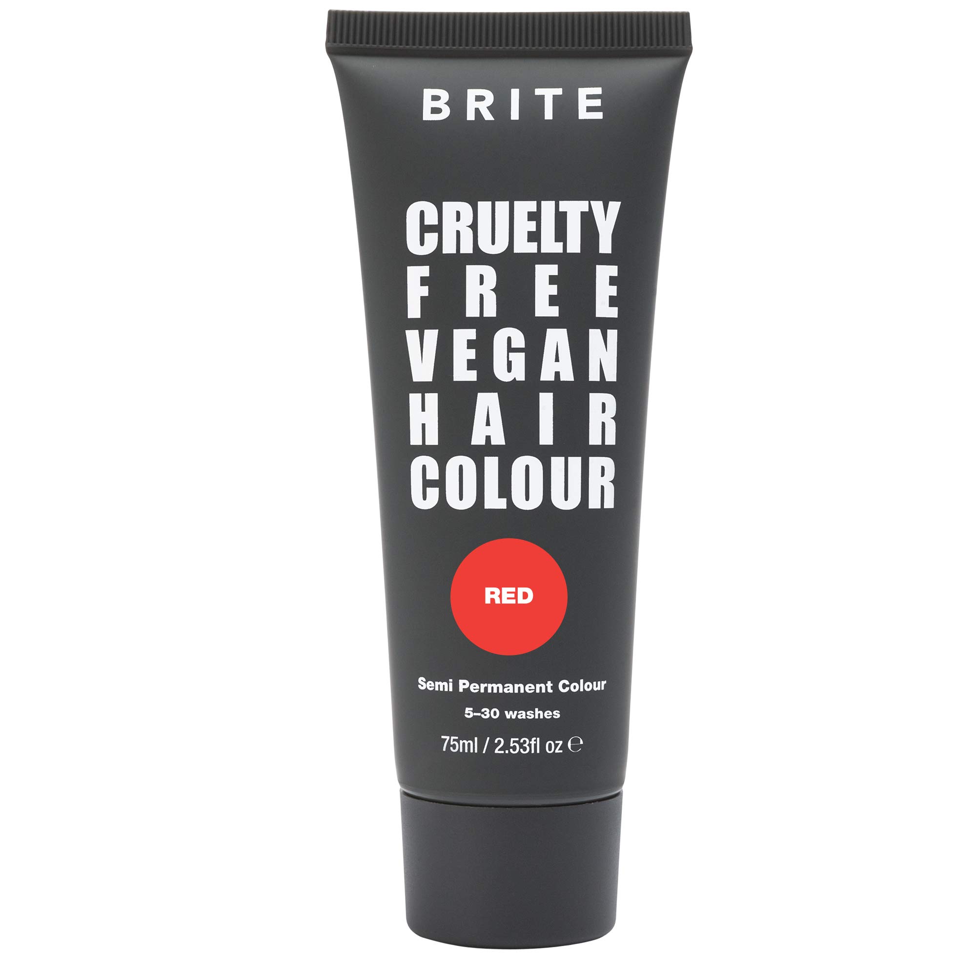 Brite Red Semi-Permanent Hair Color - Vegan & Cruelty-Free Hydrating Hair Dye, Lasts Up to 30 Washes (75ml)