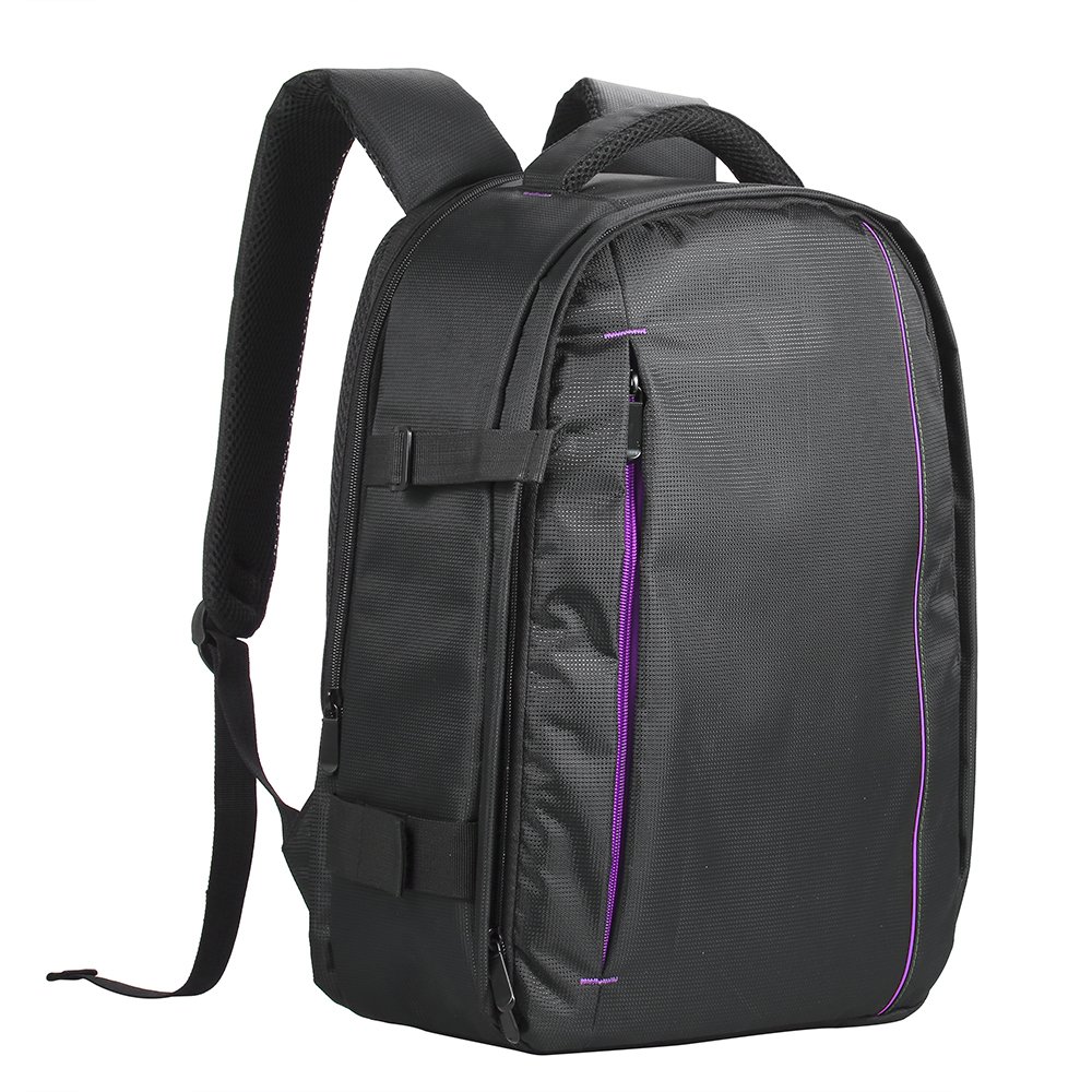 Camera Bag Backpack Waterproof DSLR Bag for SLR DSLR Cameras and Accesso One Size Purple-image-10