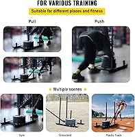 Vista 6 de VEVOR Weight Training Pull Sled, Fitness Strength Speed Training Sled, Steel Power Sled Workout Equipment for Athletic Exercise and Speed Improvement