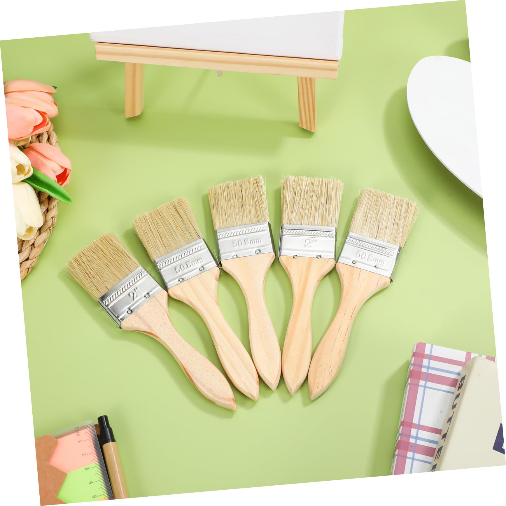COHEALI Pinselset Flachpinsel mit Holzgriff 30 Stück aus Blending Filament mit Komfortablem Griff für Holzlasur und Lackierung für Heimwerker und Renovierung