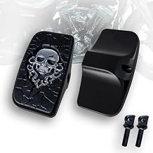 Floorboard for Harley female footpeg mountsGlossBlack,MetalSkull | Adjustable,Passenger footpeg,High-strength aluminum alloy,Exquisite patterns for Touring/Softail