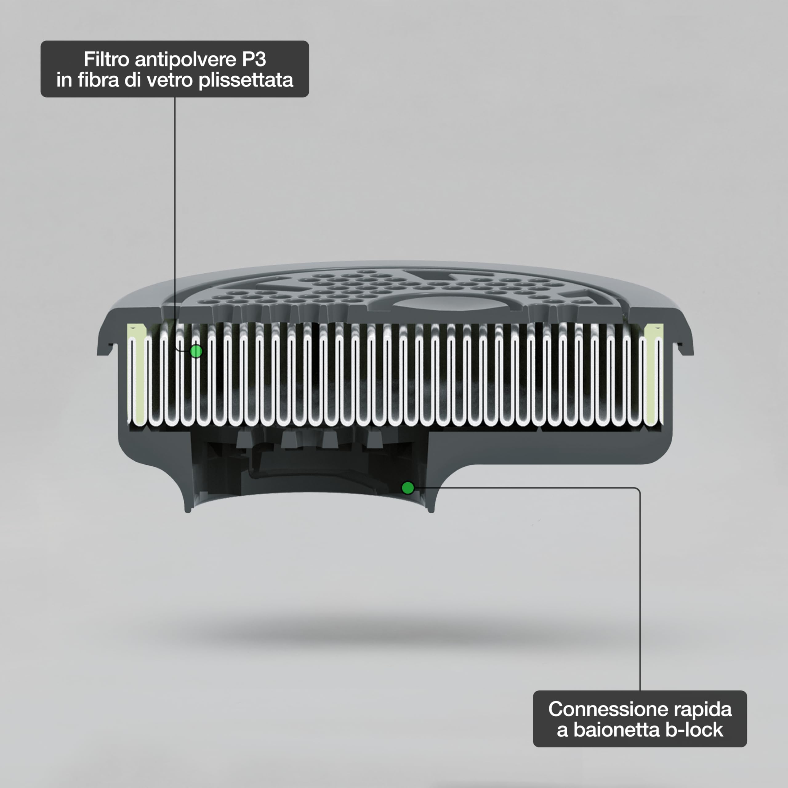 BLS 202 P3 R D Filtri Sostituibili con Attacco a Baionetta b-lock, Compatibili con Semimaschere e Maschere Intere BLS. Per Polveri, Falegnameria, Edilizia, Saldatura e Fai da Te