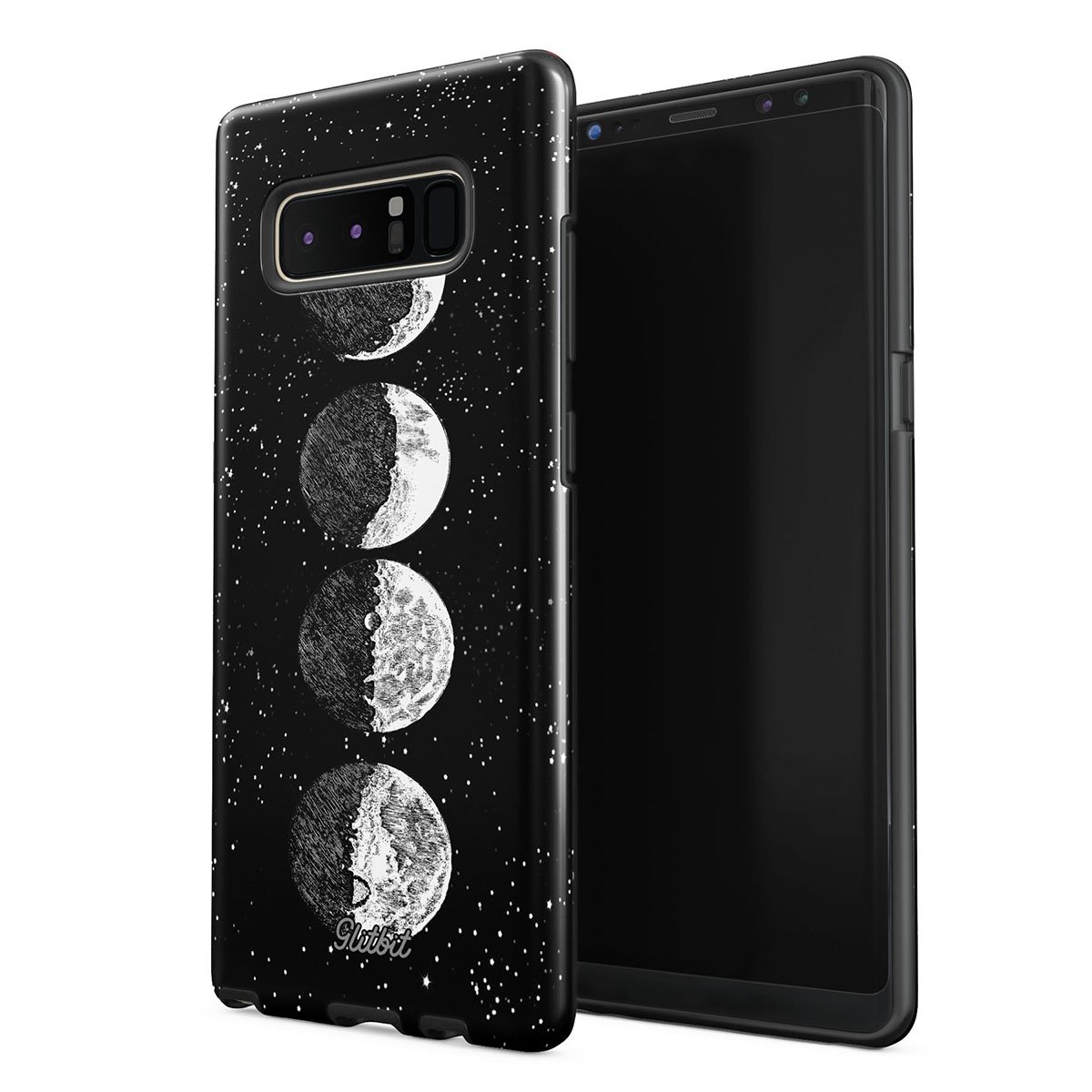 GlitbitCompatible with Samsung Galaxy Note 8 Case Moon Phases Eclipse Stars Cosmos Galaxy Universe Cosmic Lunar Luna Tumblr Shockproof Dual Layer Hard Shell + Silicone Protective Cover