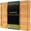 Tabla de cortar de bambú, tabla de madera con canal para jugos y mango, 12×9 pulgadas, ligera para frutas, verduras, pan, queso, botanas, carne, BBQ y servir 1