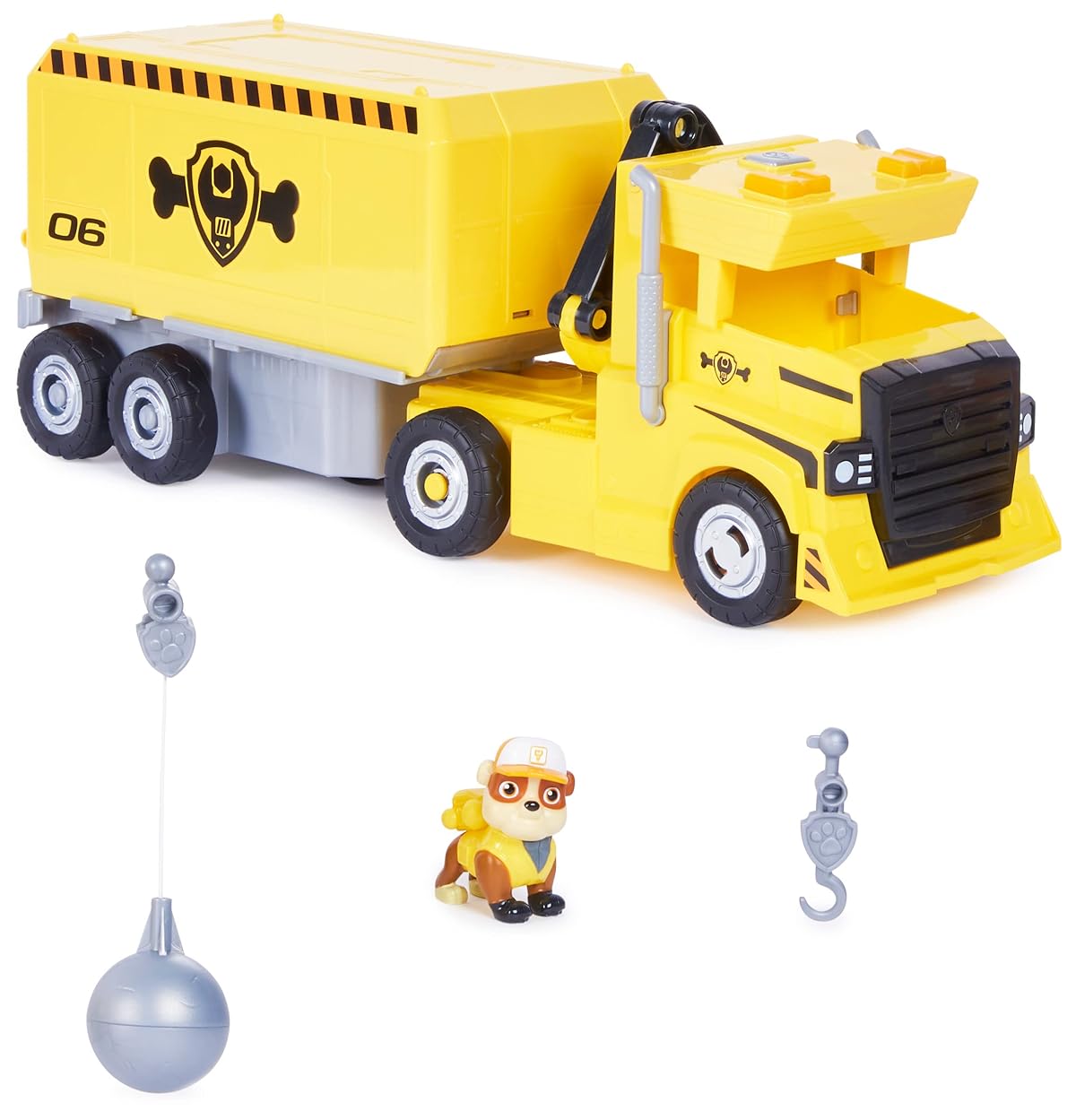 Paw Patrol Rubble Big Rig Vehicle with Collectible Action Figure|Playsets with