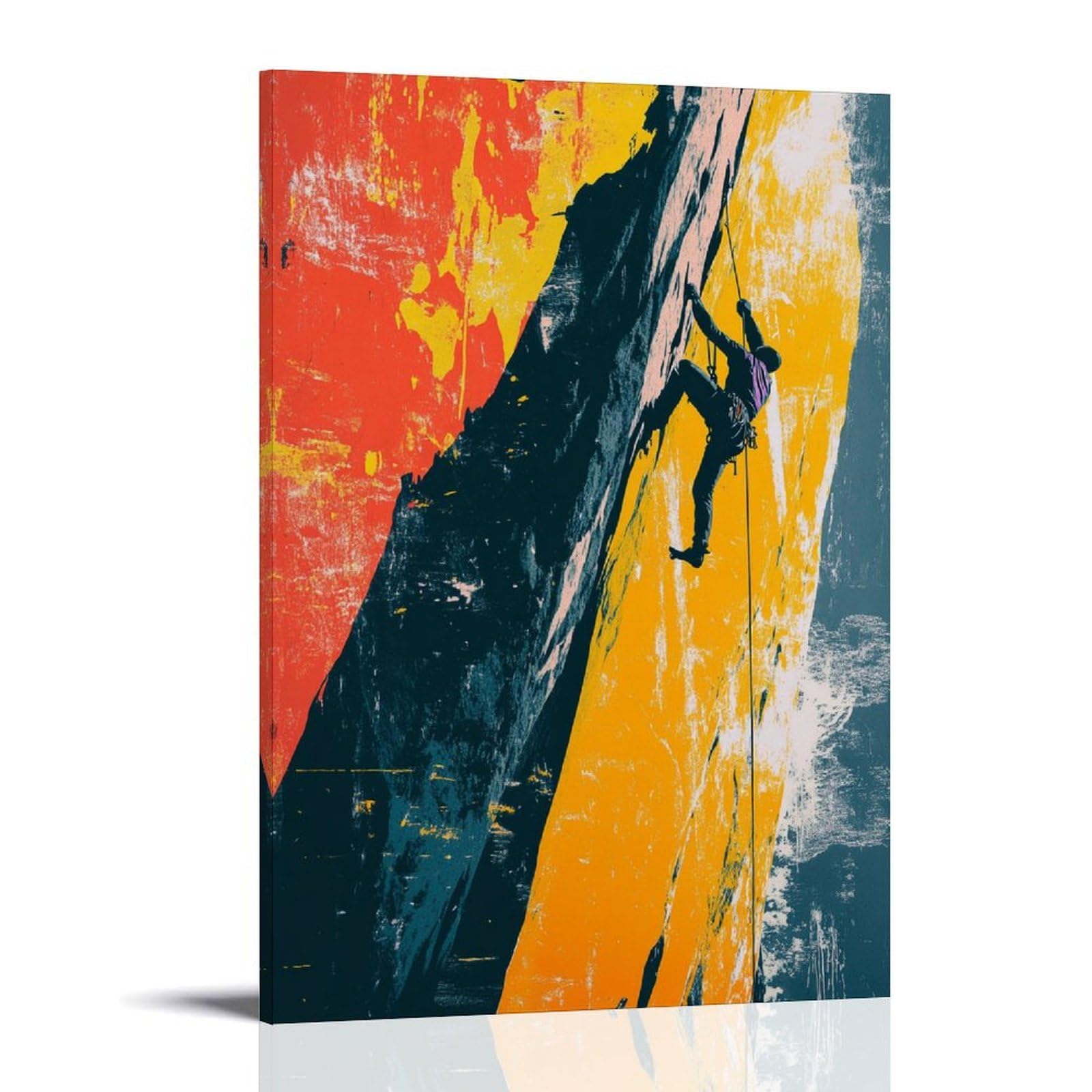 XHBKJA Minimalistischer Kunstdruck auf Leinwand, Pop-Art, Klettersport-Poster mit kräftigen Farben, moderne Familie für Wohnzimmer, Dekoration, Rahmen-Stil, 40 x 60 cm