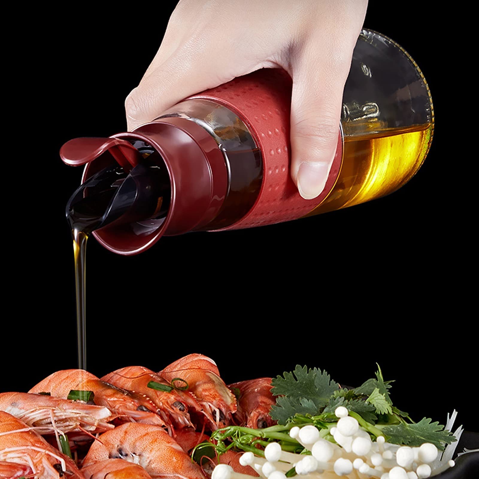 Dispensador de Botellas de Aceite y Vinagre Botella de aceite de aceite de oliva de vidrio de vidrio de vidrio de vidrio de vidrio Botella de vinagre de aceite adecuado for el restaurante de la cocina