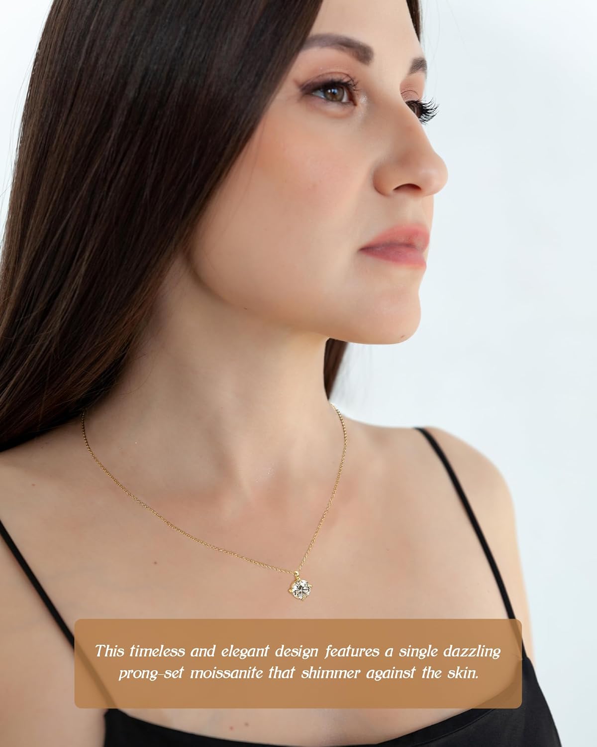 2ct Moissanite Pendant Necklace, D Color VVS1 Moissanites 925 Sterling Silver 4 Prong Solitaire Pendant, Adjustable Chain for Women Birthday Jewelry Gifts - Image 3