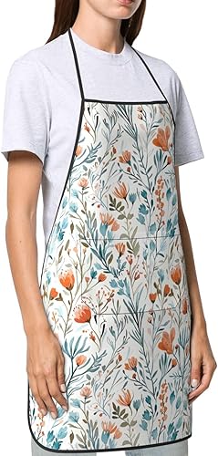 Miniatura 3 de Delantales de chef con bolsillos para mujeres y hombres, cocina, hornear, cocinar, barbacoa, asar