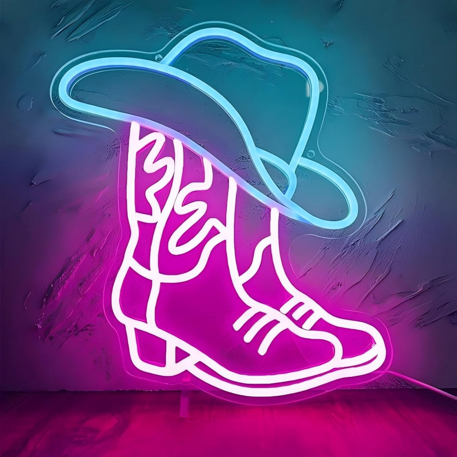 Lampada al neon da cowboy, alimentata tramite USB, insegna