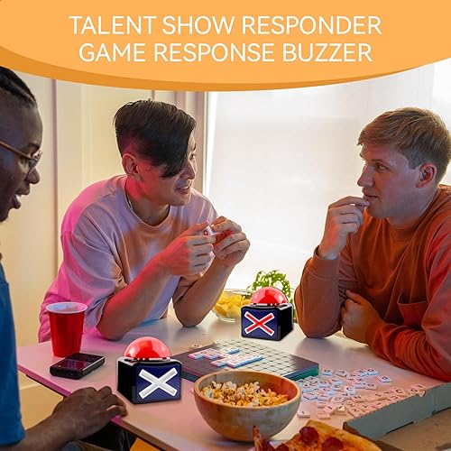Miniatura 6 de KiViRap Zumbador de respuesta de juego con sonido, zumbador de programa de juegos, zumbador de juego con luces y cuestionario Got Talent Buzzer,