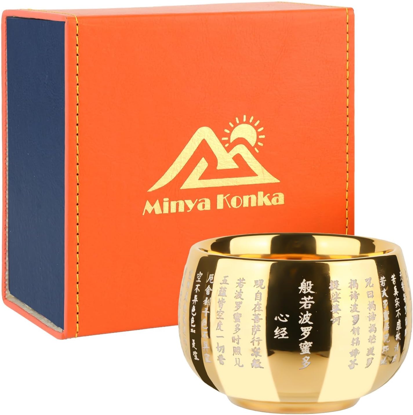 Minya Konka Porcelain Tea Cup Set with Saucer - 6 oz Hand-Painted Fine China Cups with 24K Gold Accent, Elegant Tea Set for Afternoon Tea, Luxury Gift Box for Her, Wedding, Housewarming