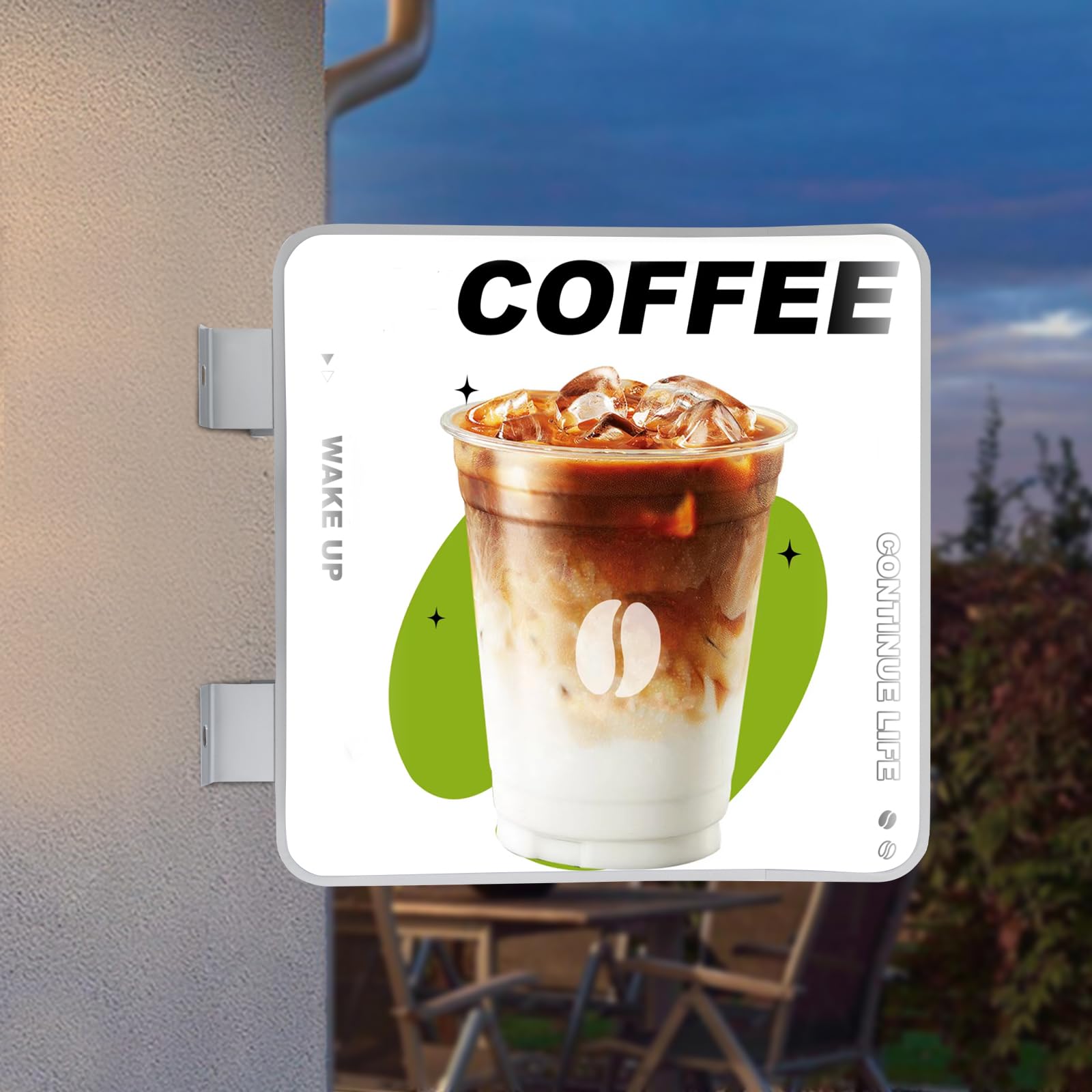 Caja de luz LED de doble cara para publicidad de luz, 60 x 60 cm, letrero luminoso, impermeable, doble cara, caja de luz para tienda, bar, cafetería, té, salón, decoración, cartel publicitario
